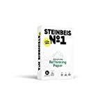 Steinbeis - N° 1 ClassicWhite, carta reprografica, 100% riciclata, colore naturale, 80 g, A4, Ange blu, risma di 500 fogli