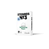 Steinbeis N°3 Purrewhite, carta riprografica, 100% riciclata, tinta naturale, 80 g, A3, angelo blu, risma da 500 fogli