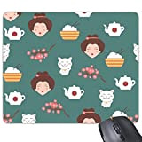 Stile giapponese Geisha Giappone culture Cat Sakura Rice teiera bandiera nazionale ripetere illustrazione modello rettangolo gomma antiscivolo mouse Game mouse ...