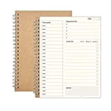 SUNSHINETEK Daily Planner Block notes 4 pezzi da fare Elenco Notebook Personal organizer con copertina Kraft marrone