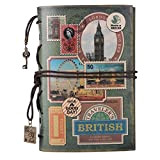 Taccuino agenda in pelle, MALEDEN vintage Traveler notebook, classica, ricaricabile, agenda, diario, album per schizzi, per ragazze e ragazzi con ...
