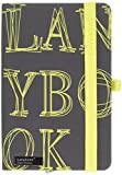 Taccuino Lanybook, formato A6 con L-Y-O-Taccuino con copertina rigida, 192 pagine di carta a quadretti, con tasca, colore: nero/verde