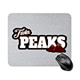 Tappetino da Gioco Antiscivolo ad Alta velocità con Logo retrò Twin Peaks, Tappetino per Mouse con Base in Gomma Quadrata ...