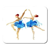 Tappetino per mouse da gioco Semtomn Ballerina rosa Due acquerelli Ballerina Danza in blu Balletto Body Silhouette Decor Accessori per ...