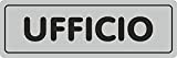 Targa segnaletica UFFICIO adesiva (5x15) colore silver- targhetta ufficio