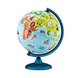 TECNODIDATTICA – Mappa & Mondo| Globo mappamondo illustrato per bambini | Illustrazioni degli animali | Poster geografico da colorare e ...