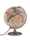 Tecnodidattica – Mappamondo Atmosphere A2, luminoso, girevole, cartografia Stile Antico e meridiano graduato, diametro 30 cm