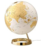 Tecnodidattica – Mappamondo Light&Colour Metal Gold | Luminoso, girevole, con cartografia Politica aggiornata | Lampada di design | Diametro 30 ...