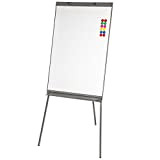 TecTake Lavagna flipchart a ufficio whiteboard magnetico bianca regolabile in altezza 65x95 cm + 12 magneti