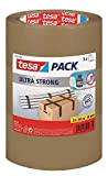 Tesa Pack Ultra Strong 51124 Nastro da imballaggio per sigillare pacchi pesanti, 3 rotoli, 66m x 50mm, Marrone