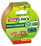 tesapack Paper Standard - Nastro ecologico per imballaggi in carta, 56% materiale a base biologica - Efficiente e riciclabile - ...