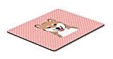 tesori dell' Caroline scacchiera rosa Shiba Inu mouse pad/Hot Pad/Trivet (BB1225MP)