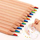 ThEast 10 matite colorate arcobaleno, 7 colori in 1 per bambini, colori assortiti per disegnare matite da colorare per disegnare ...