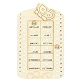 THUN - Calendario da Muro Perpetuo - Arredamento Casa - Linea Elegance - Ceramica - 20 x 32,6 x 1,5 ...