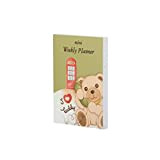 THUN ® - Mini Weekly Planner London - Linea Teddy on The Road - 10,5 x 7,5 x 0,8 cm