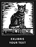 Timbro personalizzato Ex Libris gatto su libro