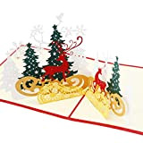 TIMMOR MAGIC 3D Pop Up Biglietti di Natale, Felice Anno Nuovo Saluto Colorato Buon Natale Cards, Cartoline di Vacanza. (Elk ...