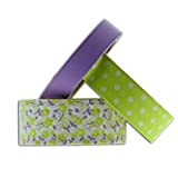 Toga MT93 3 Masking Tape Fiori e Pois Washi, Violet/Vert Anis, 6,5 x 9 x 5 cm