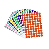 Tomedeks 20mm Round Point Stickers Etichette con codifica a colori Punti di marcatura - 10 colori, 2700 pezzi