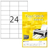 TopStick Etichette per Indirizzi, 70 x 36 mm, Etichette Adesive A4 per Stampante, 24 Etichette per Foglio, Bianco