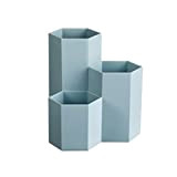 Toymytoy - portapenne da scrivania, forma esagonale, ideale per studio / ufficio, colore blu