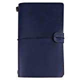 Traveler Notebook, 5Colors Classic PU Diario in pelle Diario personalizzato Diario riutilizzabile(Dark Blue)