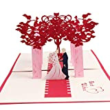 TREESTAR Biglietti di Auguri di Faire-Part di Matrimonio 3D di Piegare in Demi-Carte-Cadeau di Carta Auguri Decorazione di Ufficio 17 ...