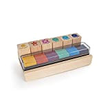 Trendhaus 928009 Set 6 tamponi d'inchiostro Colorati-Timbri in Legno per Bambini Insegnanti, 955715