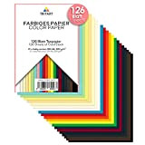 Tritart Carta colorata A6 300g/m2|126 Fogli colorati resistenti per fai da te|Cartoncini robusti creativi per fai da te|Cartoncini da foto ...