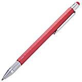 Troika - Penna a sfera sottile con righello da centimetri/pollici, scala 1:20/1:50, pennino capacitivo, mina nera G2, alluminio/ottone, colore: Rosso ...