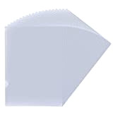 TSHAOUN 20 cartelle A4 tagliate a filo in plastica, cartelle trasparenti aperte sulla parte superiore e laterale in plastica, portafogli ...