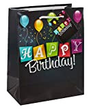 TSI 84014 – 6 sacchetto regalo Happy Birthday Black, Confezione da, misura: medio (23 x 18 x 10 cm)
