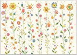 Turnowsky - Biglietto di auguri di alta qualità con motivo floreale in rilievo, con busta e fiori colorati scintillanti