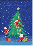 Turnowsky, biglietto di Natale con stampa 3D con albero di Natale, slitta e molto altro ancora, per famiglia, clienti, dipendenti ...