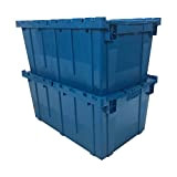 Uboxes, contenitore e imballaggio in plastica con coperchio ribaltabile, 27 x 43 x 30,5 cm, colore: blu, confezione da 2