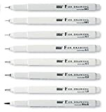 Uchida 4600 set8 Technical Pen For Drawing, Set of 8 pezzi – 1 EACH Thickness
