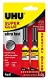 UHU 3-62686 Super Glue Liquido ultra rapido 2x3g Blister (la confezione può variare)