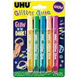 UHU Glitter fluorescente Glue Glow in the dark 5x10ml