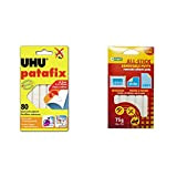 UHU Patafix 41710 - Gomma adesiva removibile, Bianco, confezione da 80 gommini & D.RECT Pastiglie Adesive | Bianco, 80 pezzi ...