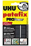 UHU Patafix Propower - Pastiglie adesive pretagliate, pasta per fissare, ultra forti (fino a 3 kg), riposizionabili, nero, 21 pastiglie