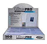 Ultra-Pro 6994 Fogli 9 Tasche 11 Buchi, Argento, 100 Pezzi, Colore Blue, UPSSSS9PKT