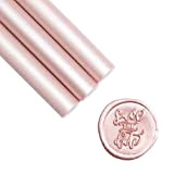UNIQOOO - Bastoncini di cera flessibile per sigillo di ceralacca – rosa champagne metallizzato, ideale per inviti di matrimonio, biglietti, ...