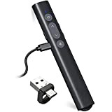 USB/Type-C 2 in 1 Presentatore Wireless Presenter Ricaricabile, Hyperlink Volume Puntatore Presentazioni Clicker per Presentazione Powerpoint Telecomando Slide PC per ...