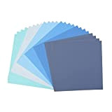 Vaessen - Cartoncino creativo per album di ritagli, con texture su tela, colore: blu, 30,5 x 30,5 x 0,7 cm