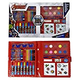 Valigetta colori per bambini, 52 pezzi, set da disegno, acquerelli, pennarelli, pastelli, idea regalo (Avengers)