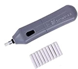 ValueHall Kit elettrico Eraser, automatico portatile gomma matita gomma elettrico con Eraser 10pcs ricariche, a pile Eraser (grigio)
