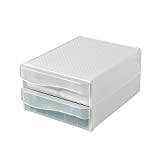 Vanra, organizer da scrivania con 2 cassetti, sistema per ufficio impilabile e cassettiera, in plastica, per formato A4 (traslucido)