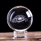 VBNHGF Oggetti Decorativi Scultura 80Mm Galaxy Crystal Ball Sfera di Vetro Display Globo Fermacarte Palla da Meditazione Curativa con Supporto ...
