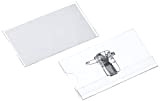 Veloflex - Confezione da 25 targhette portanome, da 75 x 40 mm, con pinzetta e spilla, colore: Trasparente/Bianco