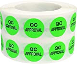 Verdi Fluorescenti QC Approval QC Approvazione Adesivi di Controllo Qualità, 13 mm 1/2 Pollice Etichette Circolari 1000 Pacchetto